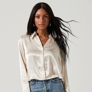 ASTR Aldina padded cutout blouse